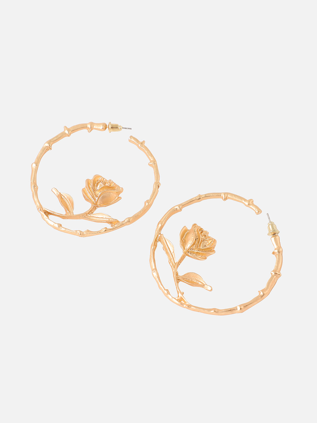 Gilded Flower Hoop Earrings