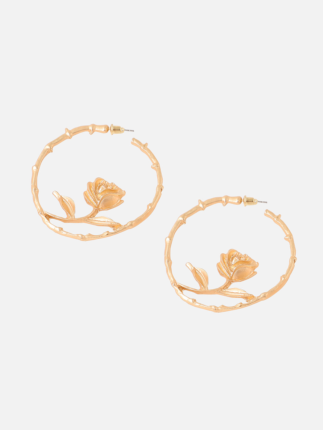 Gilded Flower Hoop Earrings