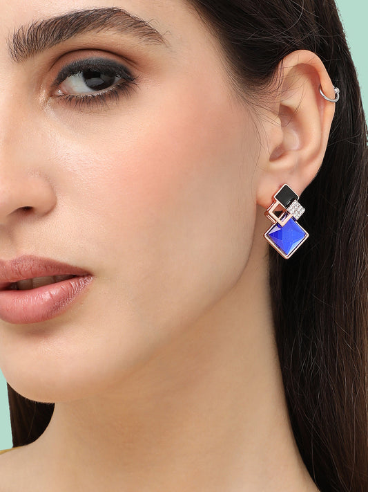Gold Plated Designer Stone Party Stud For Women