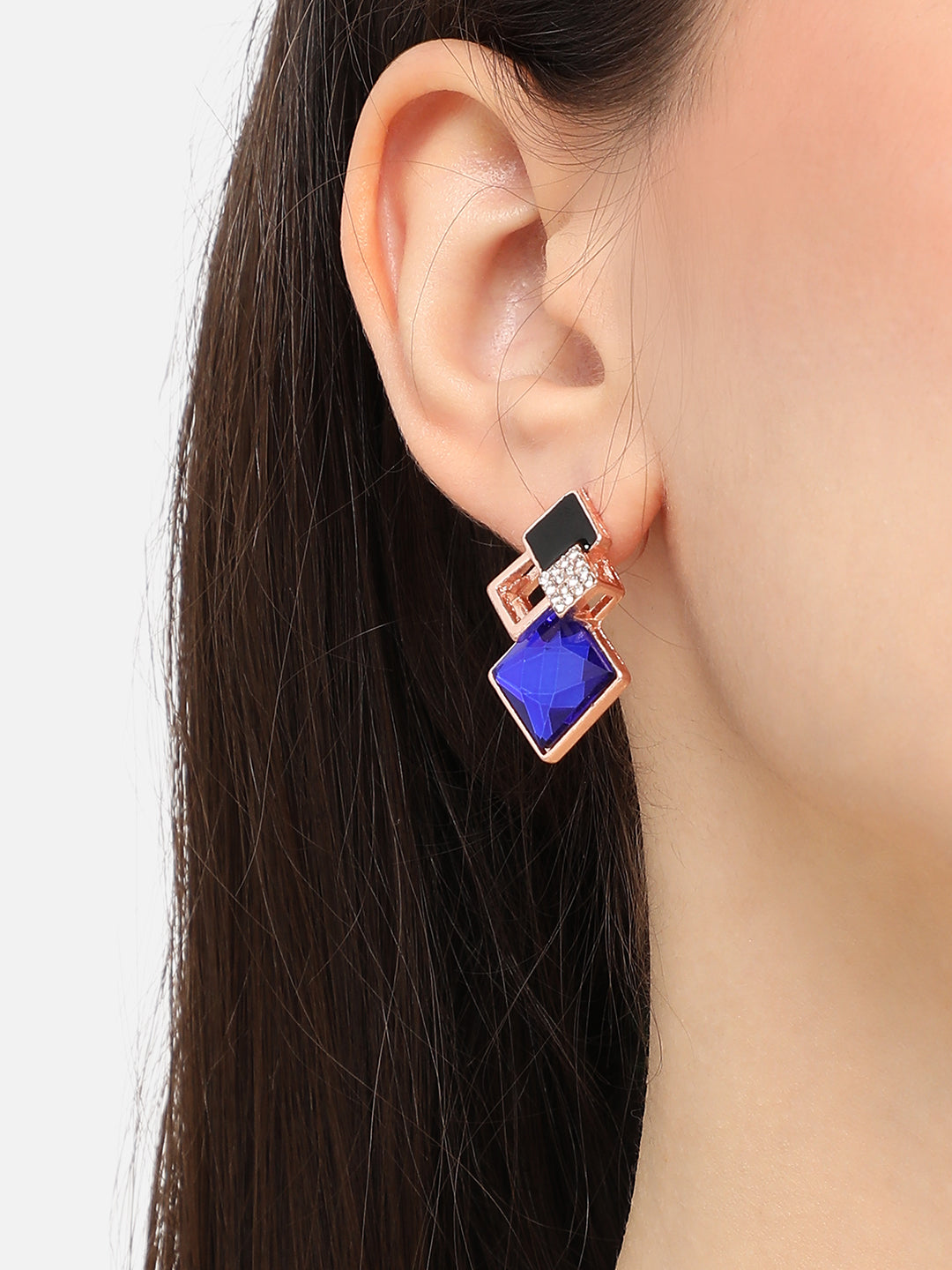 Gold Plated Designer Stone Party Stud For Women