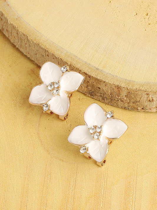 Gold Plated Designer Stone Party Stud For Women