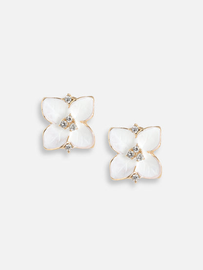 Gold Plated Designer Stone Party Stud For Women
