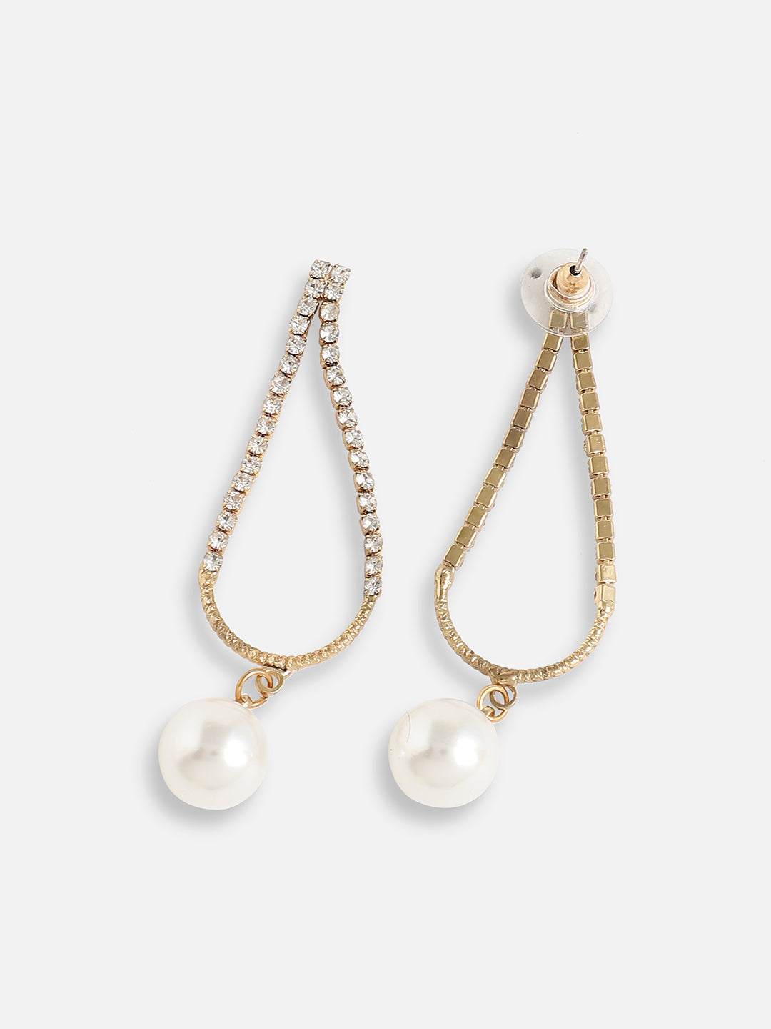 Gold Plated Pearls Party Drop Earring For Women
