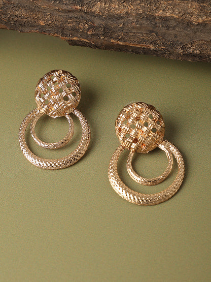 Gold Plated Designer Stone Party Drop Earring For Women