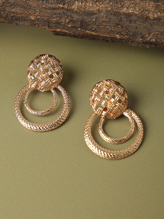 Gold Plated Designer Stone Party Drop Earring For Women