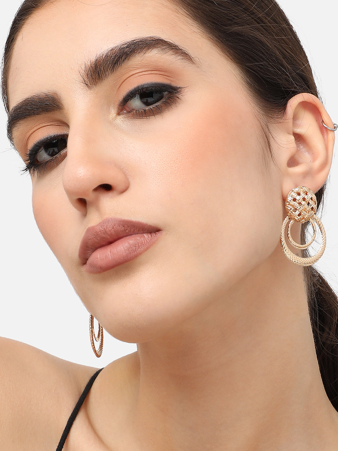 Gold Plated Designer Stone Party Drop Earring For Women