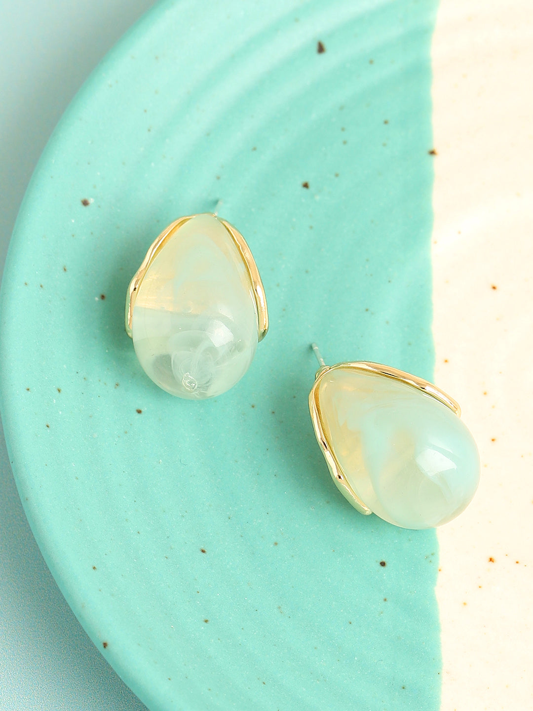 Gold Plated Designer Stone Party Stud For Women
