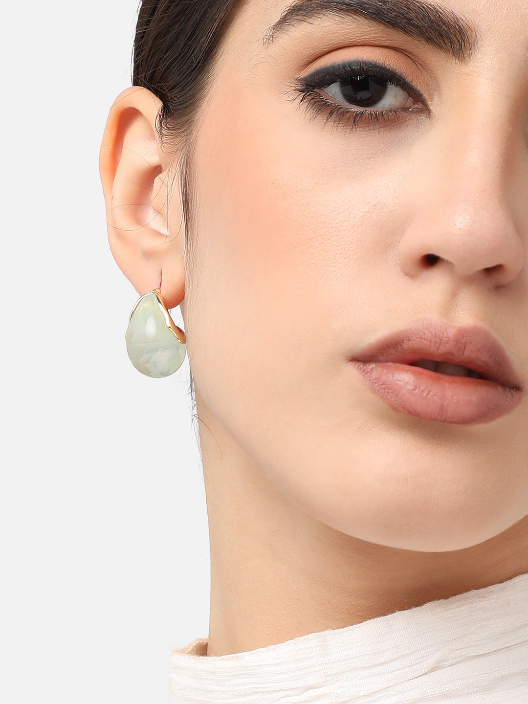 Gold Plated Designer Stone Party Stud For Women