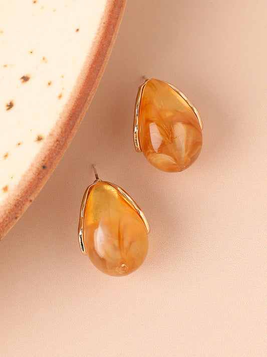 Gold Plated Designer Stone Party Stud For Women