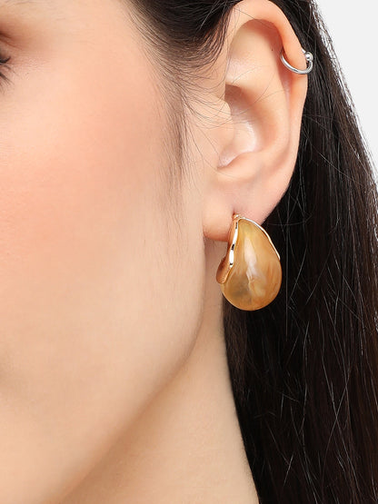 Gold Plated Designer Stone Party Stud For Women