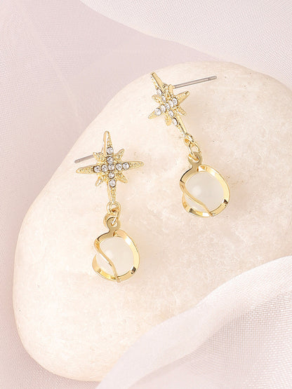 Gold Plated Designer Stone Party Drop Earring For Women