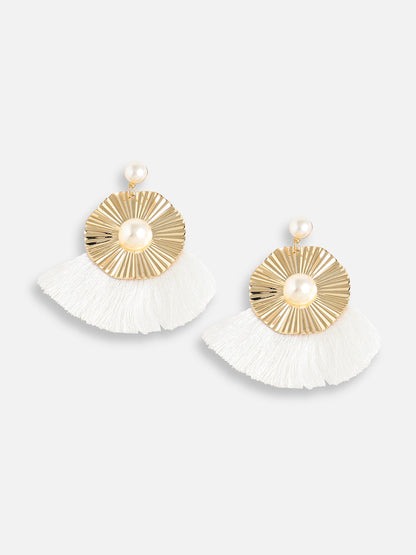 Gold Plated Pearls Party Drop Earring For Women