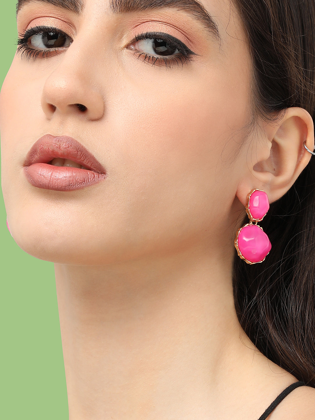 Gold Plated Designer Stone Party Drop Earring For Women