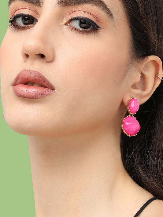 Gold Plated Designer Stone Party Drop Earring For Women