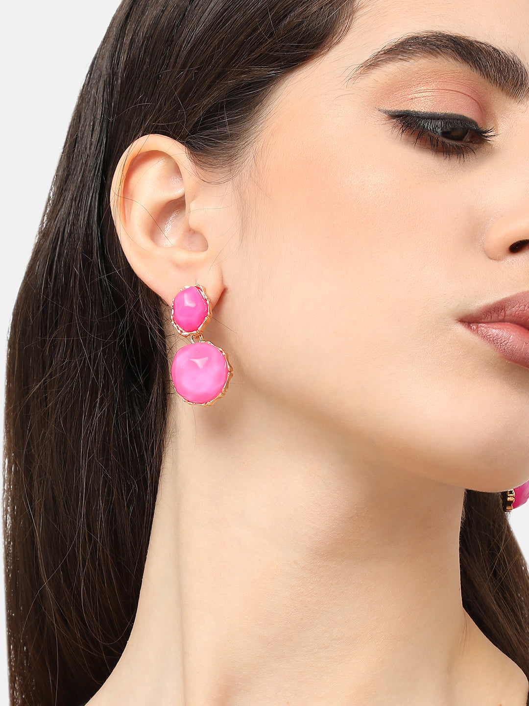 Gold Plated Designer Stone Party Drop Earring For Women