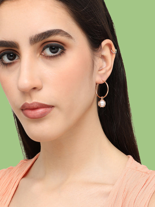 Gold Plated Pearls Casual Drop Earring For Women