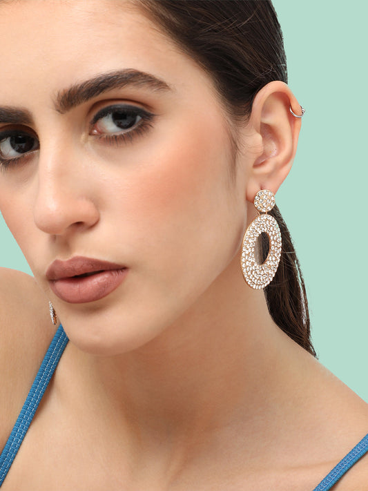 Gold Plated Designer Casual Drop Earring For Women
