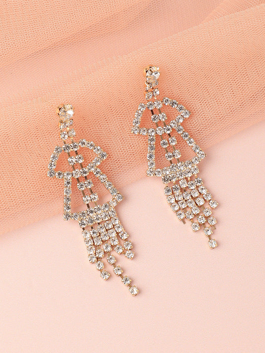 Gold Plated Designer Stone Party Drop Earring For Women