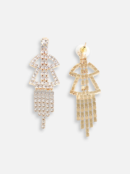 Gold Plated Designer Stone Party Drop Earring For Women