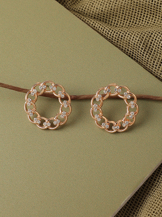 Gold Plated Designer Stone Casual Stud For Women