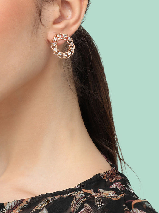 Gold Plated Designer Stone Casual Stud For Women
