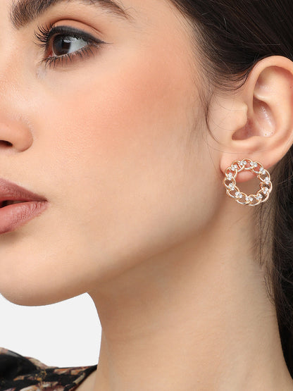 Gold Plated Designer Stone Casual Stud For Women