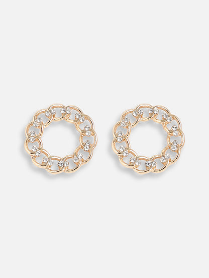 Gold Plated Designer Stone Casual Stud For Women