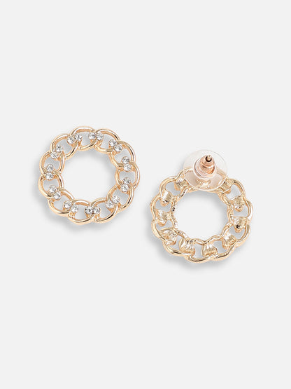 Gold Plated Designer Stone Casual Stud For Women