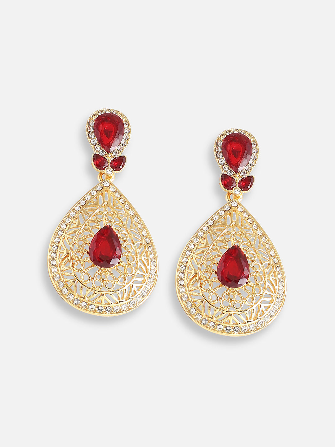 Gold Plated Designer Stone Party Drop Earring For Women