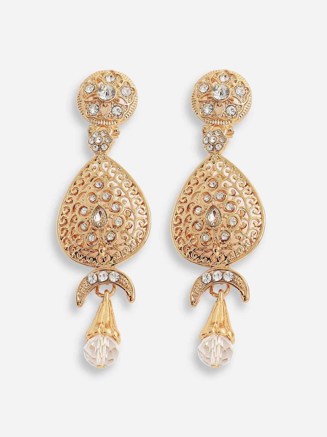 Gold Plated Designer Stone Party Drop Earring For Women