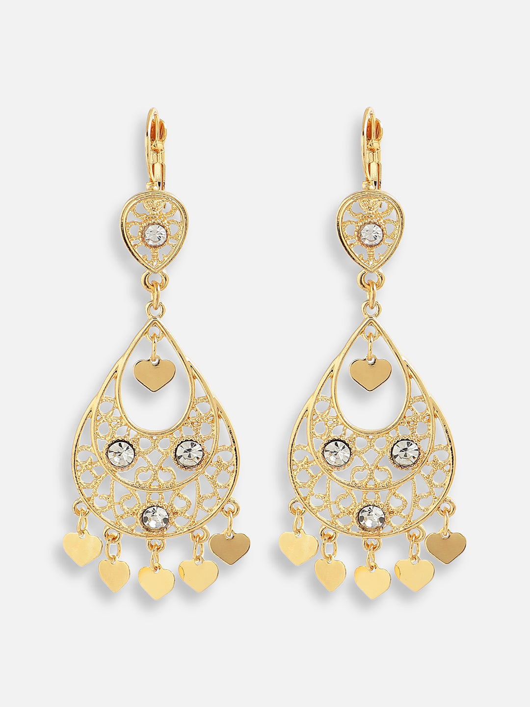 Gold Plated Designer Stone Party Drop Earring For Women