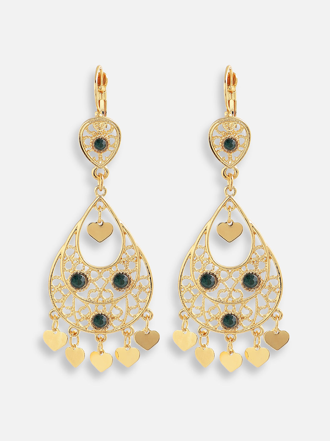 Gold Plated Designer Stone Party Drop Earring For Women