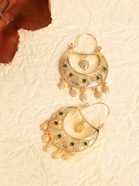 Gold Plated Designer Stone Party Drop Earring For Women