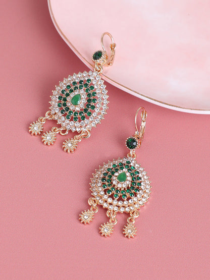 Gold Plated Designer Stone Party Drop Earring For Women