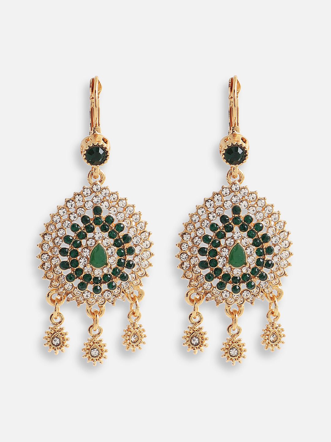 Gold Plated Designer Stone Party Drop Earring For Women