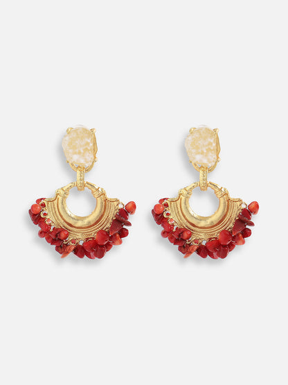 Gold Plated Designer Stone Party Drop Earring For Women