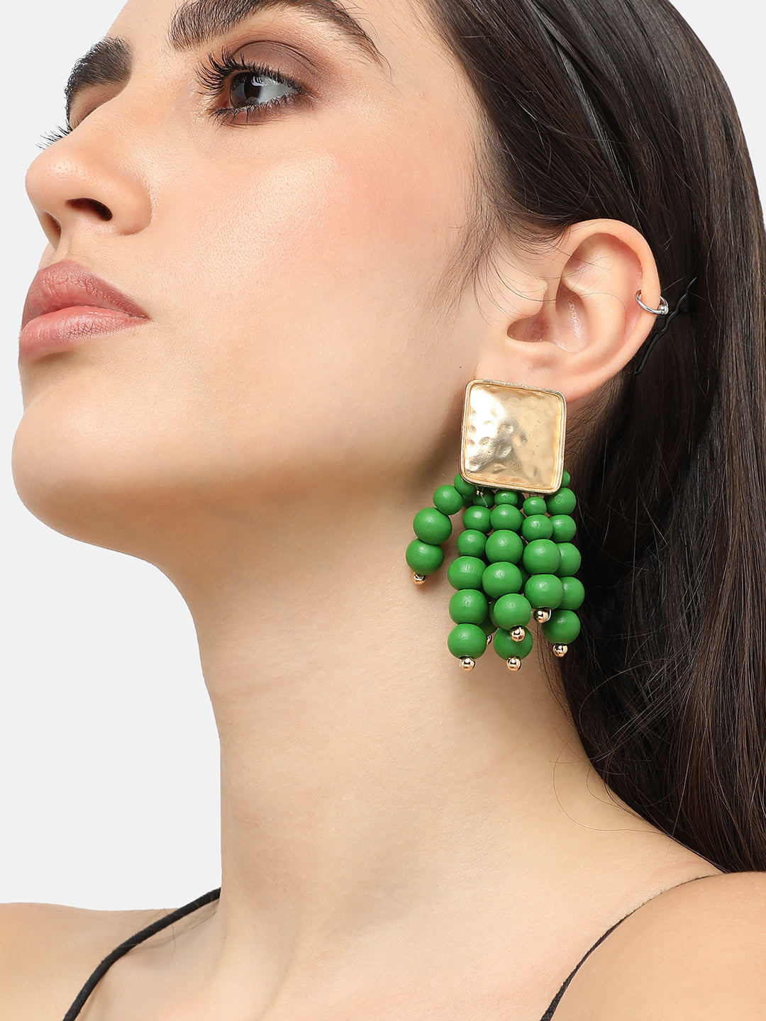 Gold Plated Designer Stone Party Drop Earring For Women