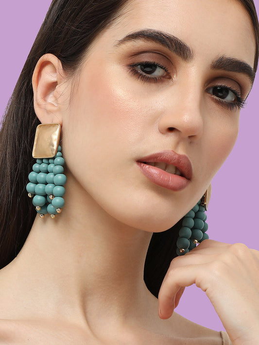 Gold Plated Designer Stone Party Drop Earring For Women