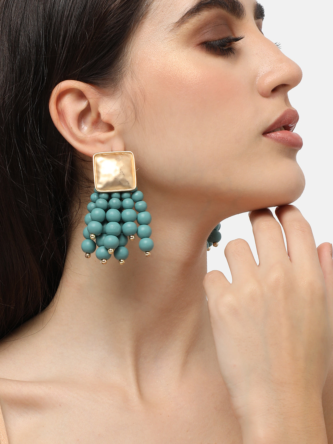 Gold Plated Designer Stone Party Drop Earring For Women