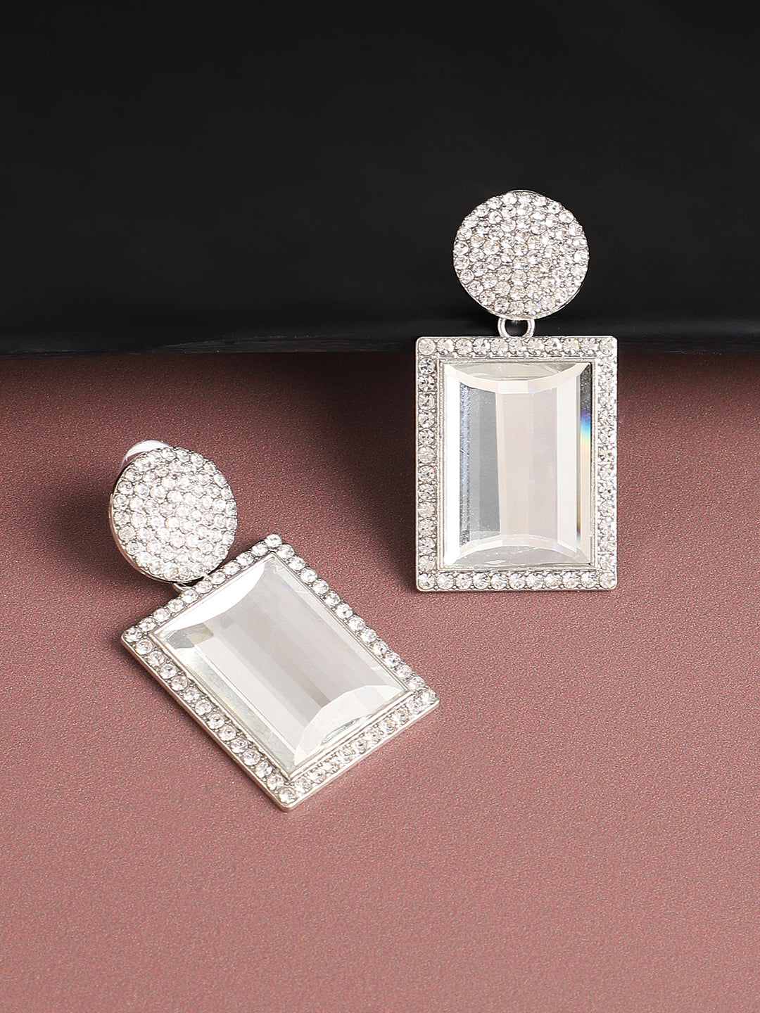 Silver Plated Designer Stone Party Drop Earring For Women
