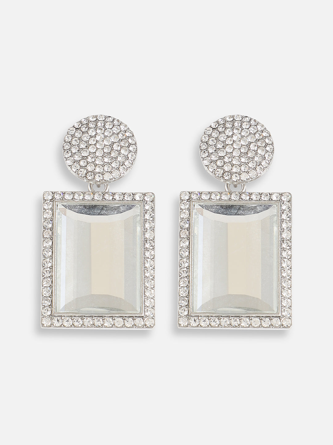 Silver Plated Designer Stone Party Drop Earring For Women