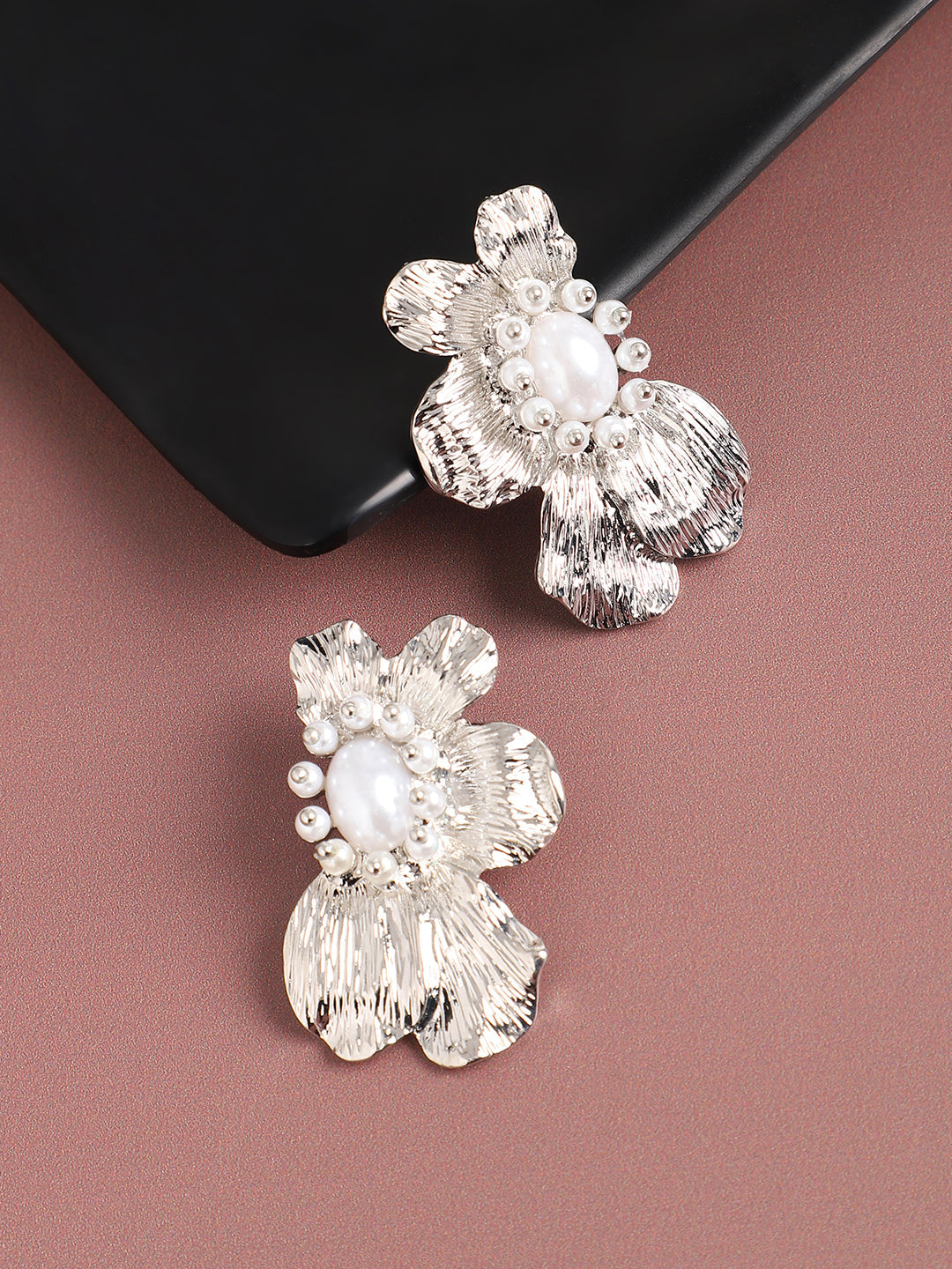 Silver Plated Pearls Party Drop Earring For Women
