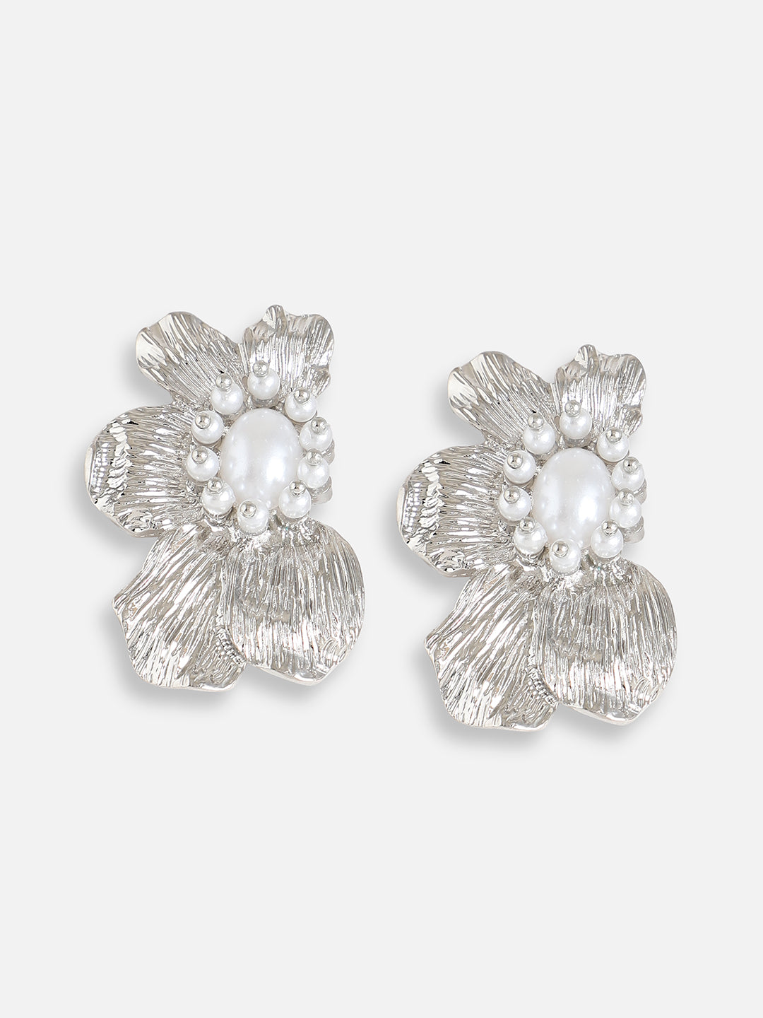 Silver Plated Pearls Party Drop Earring For Women