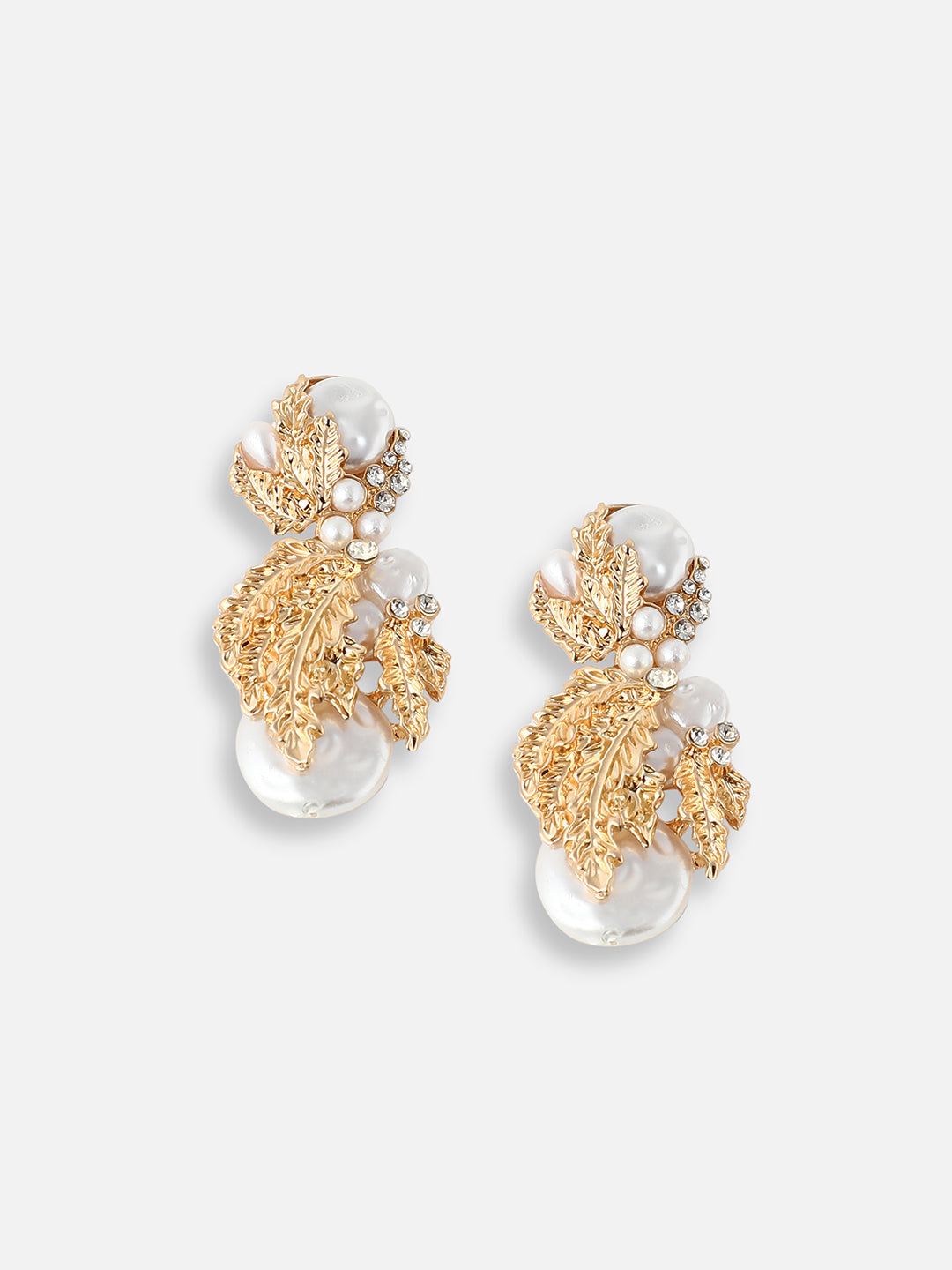 GOLD PLATED PARTY DESIGNER STONE DROP EARRING FOR WOMEN