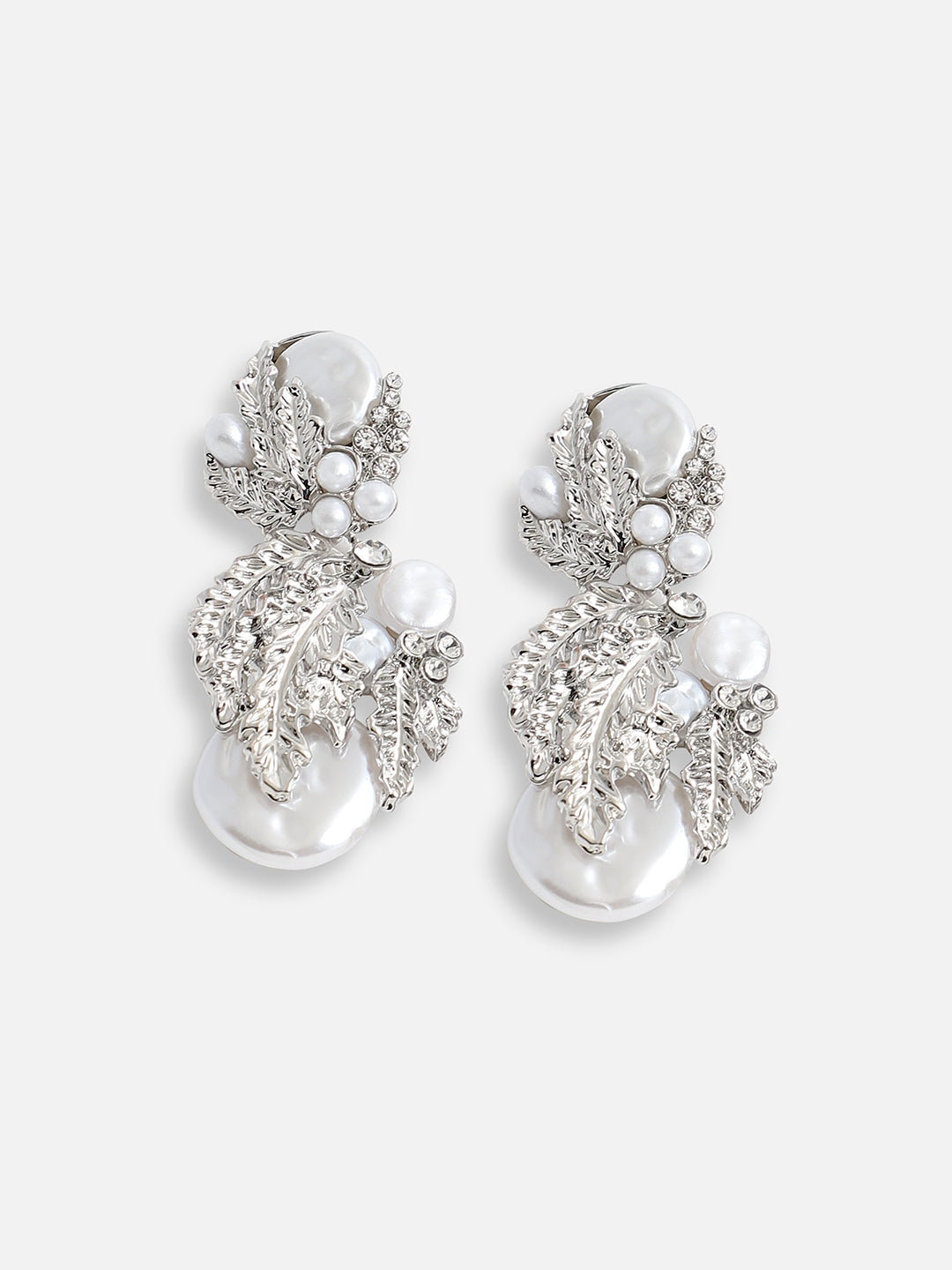 Silver Plated Pearls Party Drop Earring For Women