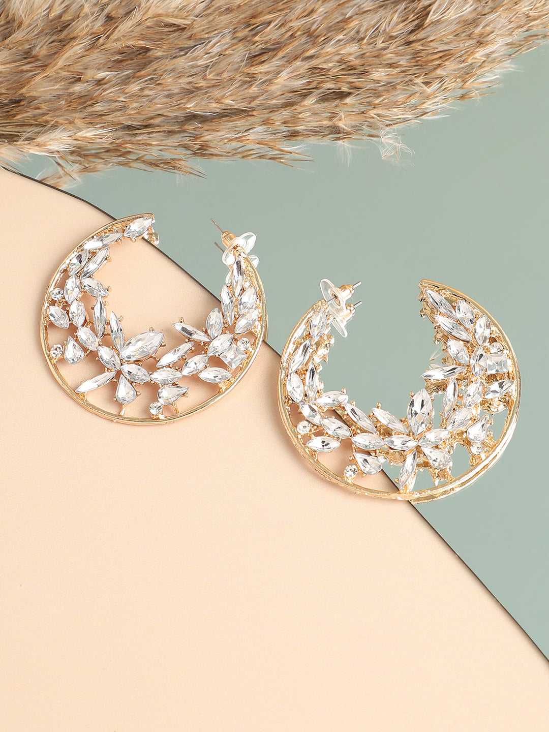 Gold Plated Designer Stone Party Drop Earring For Women