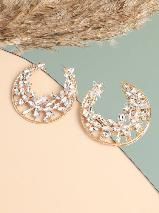 Gold Plated Designer Stone Party Drop Earring For Women