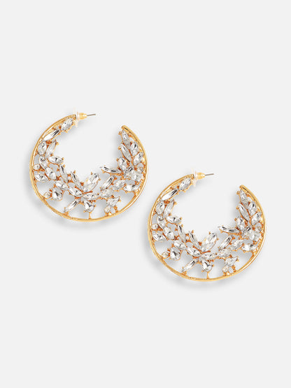 Gold Plated Designer Stone Party Drop Earring For Women