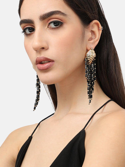 Gold Plated Designer Stone Party Drop Earring For Women