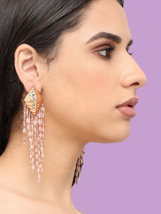 Gold Plated Designer Stone Party Drop Earring For Women